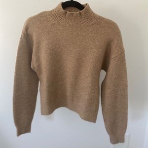 Short and stretchy turtleneck sweater